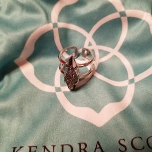 Kendra Scott Silver Drusy Cocktail Ring